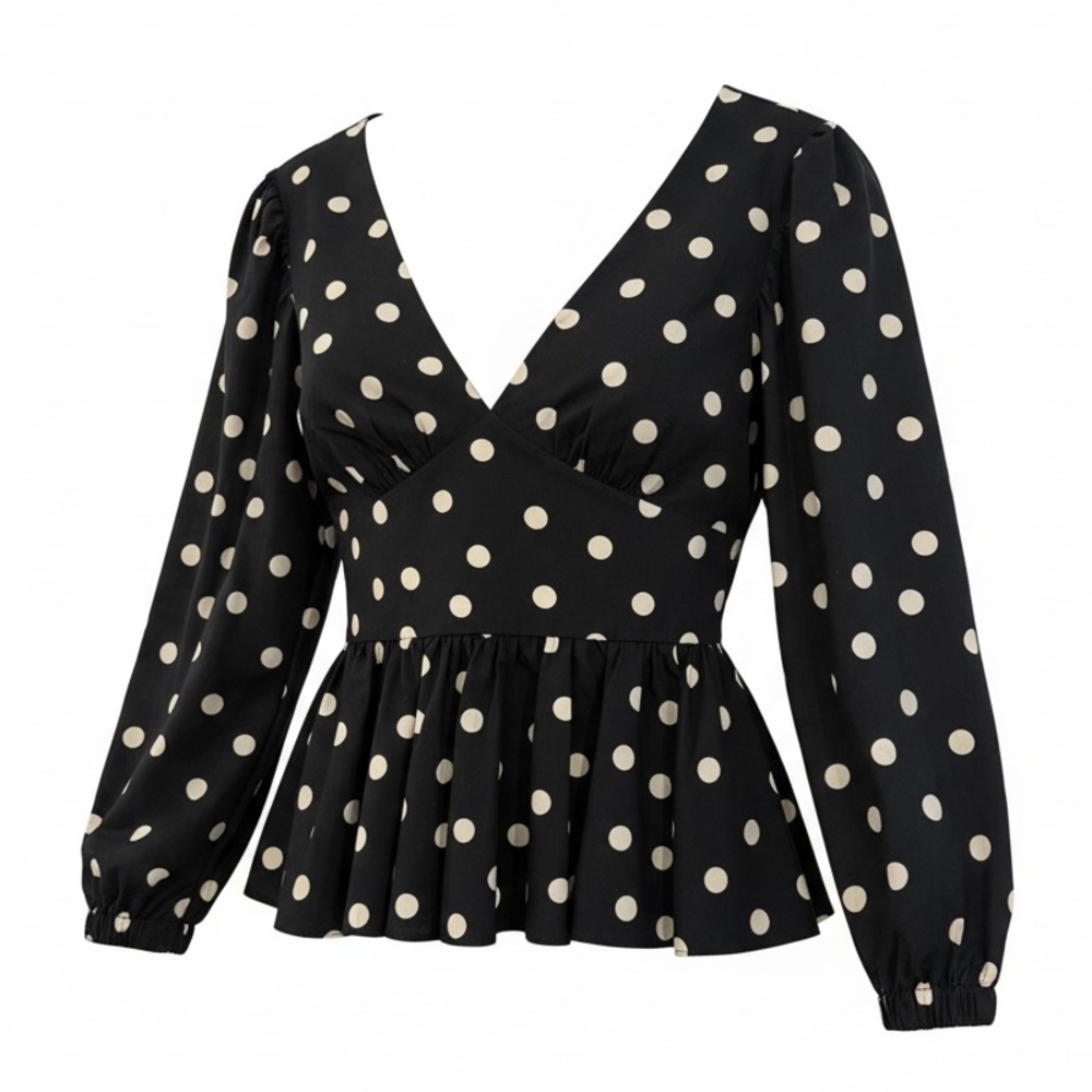 Derek Lam 10 Crosby Black and White Polka Dot Blouse Sz 0
